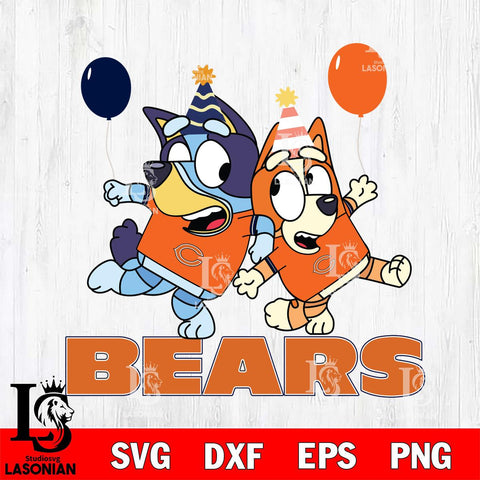 Chicago Bears Bluey & Bingo 2 Svg Eps Dxf Png File, NFL svg, Digital Download, Instant Download