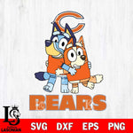 Chicago Bears Bluey & Bingo 3 Svg Eps Dxf Png File, NFL svg, Digital Download, Instant Download