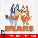 Chicago Bears Bluey & Bingo 5 Svg Eps Dxf Png File, NFL svg, Digital Download, Instant Download