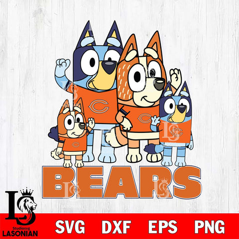 Chicago Bears Bluey & Bingo 7 Svg Eps Dxf Png File, NFL svg, Digital Download, Instant Download