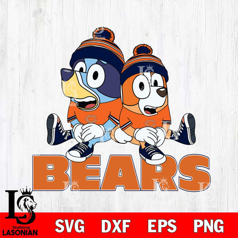 Chicago Bears Bluey & Bingo 8 Svg Eps Dxf Png File, NFL svg, Digital Download, Instant Download