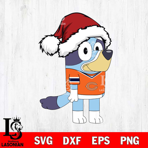 Chicago Bears Bluey Cartoon Christmas Svg Eps Dxf Png File, Digital Download, Instant Download