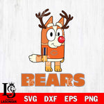 Chicago Bears Bluey Chilli Christmas Deer Svg Eps Dxf Png File, Digital Download