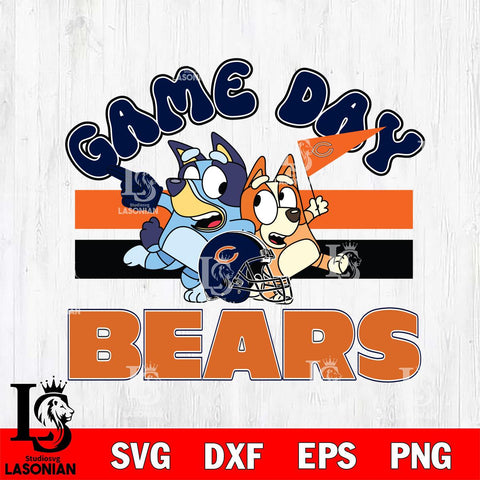 Chicago Bears Bluey Chilli  Game day NFL Svg Eps Dxf Png File, Digital Download, Instant Download