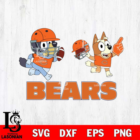 Chicago Bears Bluey Chilli NFL 2 Svg Eps Dxf Png File, Digital Download, Instant Download