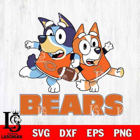 Chicago Bears Bluey Chilli NFL Svg Eps Dxf Png File, Digital Download, Instant Download