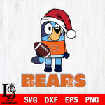 Chicago Bears Bluey Christmas Svg Eps Dxf Png File, Digital Download