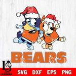 Chicago Bears Bluey Christmas Holiday Svg Eps Dxf Png File, Digital Download