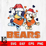 Chicago Bears Bluey Christmas NFL Svg Eps Dxf Png File, Digital Download