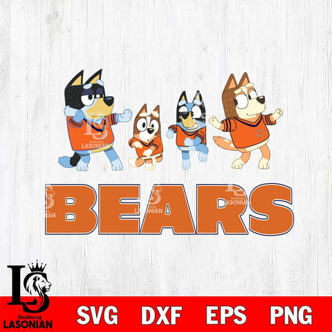 Chicago Bears Bluey Dance Mode Squats Svg Eps Dxf Png File, Digital Download, Instant Download