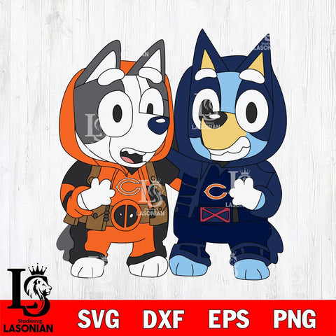 Chicago Bears Bluey Deadpool Wolverine Svg Eps Dxf Png File, Digital Download, Instant Download