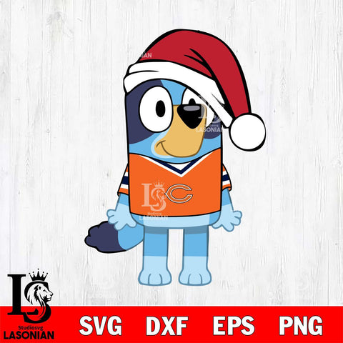 Chicago Bears Bluey Dog Christmas Svg Eps Dxf Png File, Digital Download, Instant Download