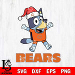 Chicago Bears Bluey Happy Christmas Svg Eps Dxf Png File, Digital Download