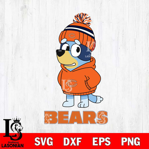 Chicago Bears Bluey Hoodie rugby Svg Eps Dxf Png File, Digital Download ,Instant Download, Cricut File