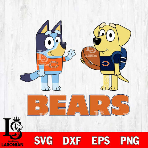 Chicago Bears Bluey Lucky Svg Eps Dxf Png File, Digital Download, Instant Download