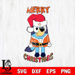 Chicago Bears Bluey Merry Christmas Bluey Santa Claus Svg Eps Dxf Png File, Digital Download