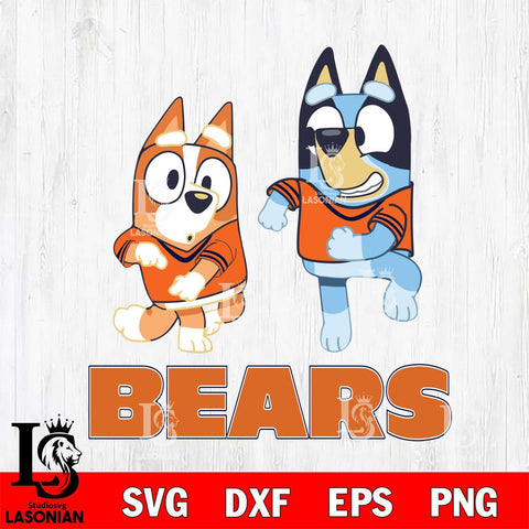 Chicago Bears Bluey with Chilli Dance Svg Eps Dxf Png File, Digital Download, Instant Download