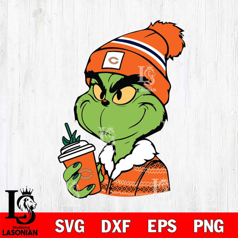 Chicago Bears Boujee Grinch Svg Eps Dxf Png File, Digital Download, Instant Download