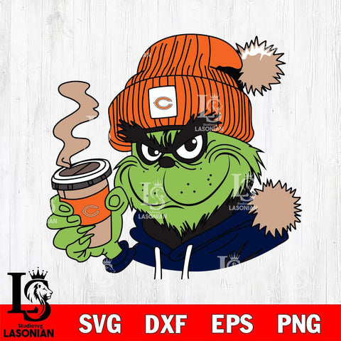 Chicago Bears Boujee Grinch 4 Svg Eps Dxf Png File, Digital Download, Instant Download