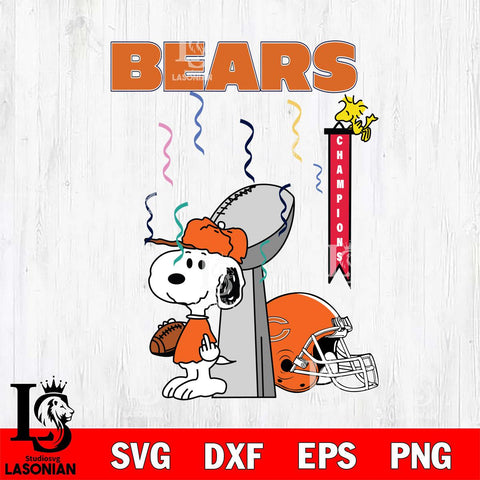 Chicago Bears Charlie Brown and Snoopy Super Bowl Svg Eps Dxf Png File, NFL svg , Digital Download , Instant Download, Cricut File