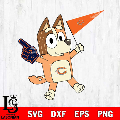 Chicago Bears Chilli Heeler Bluey Flag Svg Eps Dxf Png File,NFL Cut Svg Files,Digital File,Sublimation