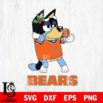 Chicago Bears Christmas Bluey Bandit Heeler Svg Eps Dxf Png File,Cut Svg Files, Digital File, Sublimation