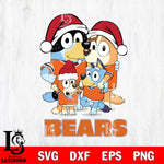 Chicago Bears Christmas Bluey Family Sport Svg Eps Dxf Png File,Cut Svg Files, Digital File, Sublimation