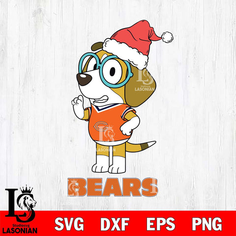 Chicago Bears Christmas Bluey Honey Sport Svg Eps Dxf Png File,Cut Svg Files, Digital File, Sublimation