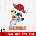 Chicago Bears Christmas Bluey Santa Claus Svg Eps Dxf Png File,Cut Svg Files, Digital File, Sublimation