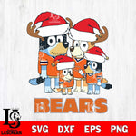 Chicago Bears Christmas Bluey Santa Family Svg Eps Dxf Png File,Cut Svg Files, Digital File, Sublimation