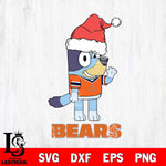 Chicago Bears Christmas Bluey Say Hi Svg Eps Dxf Png File,Cut Svg Files, Digital File, Sublimation