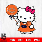 Chicago Bears Cute Hello Kitty 2 Svg Eps Dxf Png File, Digital Download, Instant Download