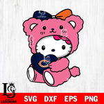 Chicago Bears Cute Hello Kitty 3 Svg Eps Dxf Png File, Digital Download, Instant Download