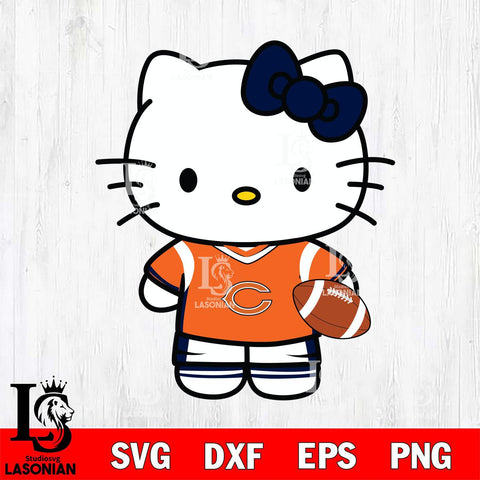 Chicago Bears Cute Hello Kitty Football 8 Svg Eps Dxf Png File, NFL svg, Digital Download, Instant Download