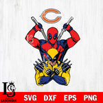 Chicago Bears Deadpool Wolverine 2 Svg Eps Dxf Png File, Digital Download, Instant Download