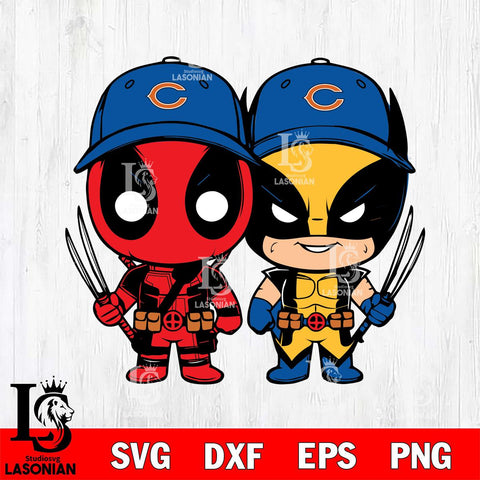 Chicago Bears Deadpool Wolverine 3 Svg Eps Dxf Png File, Digital Download, Instant Download