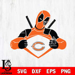 Chicago Bears Deadpool heart sport Svg Eps Dxf Png File, Digital Download, Instant Download