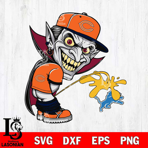 Chicago Bears Dracula Piss On Detroit Lions Svg Eps Dxf Png File, Digital Download, Instant Download