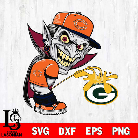 Chicago Bears Dracula Piss On Green Bay Packers Svg Eps Dxf Png File, Digital Download, Instant Download