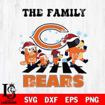 Chicago Bears Family Bluey Christmas Svg Eps Dxf Png File, Digital Download