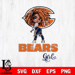 Chicago Bears Fan Girl Svg Eps Dxf Png File, Digital Download, Instant Download