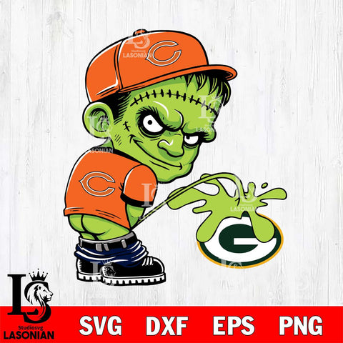 Chicago Bears Frankenstein Piss On Green Bay Packers Svg Eps Dxf Png File, Digital Download, Instant Download