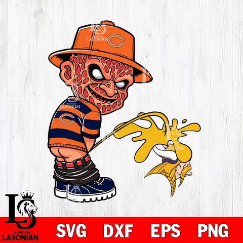 Chicago Bears Freddy Krueger Piss On Minnesota Vikings Svg Eps Dxf Png File, Digital Download, Instant Download