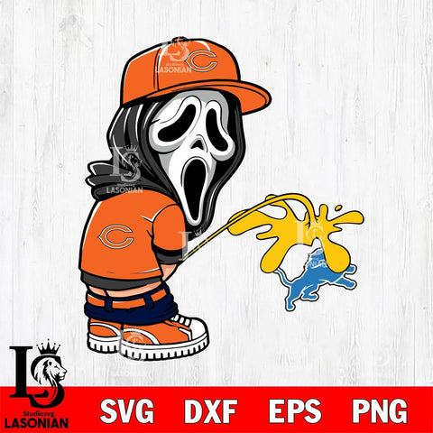 Chicago Bears Ghostface Piss On Detroit Lions Svg Eps Dxf Png File, Digital Download, Instant Download