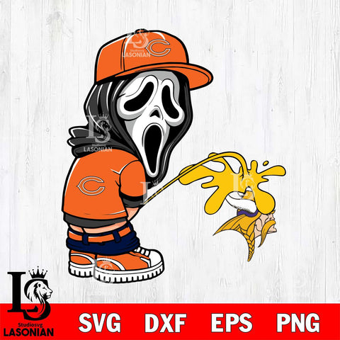 Chicago Bears Ghostface Piss On Minnesota Vikings Svg Eps Dxf Png File, Digital Download, Instant Download