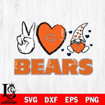 Chicago Bears Gnomes Peace & Love Svg Eps Dxf Png File, Digital Download, Instant Download