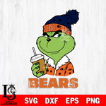 Chicago Bears Grinch Christmas hat Svg Eps Dxf Png File, Digital Download, Instant Download