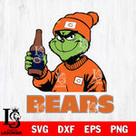 Chicago Bears Grinch Drinking Beer Christmas Svg Eps Dxf Png File,Cricut svg files, Digital Download, Instant Download