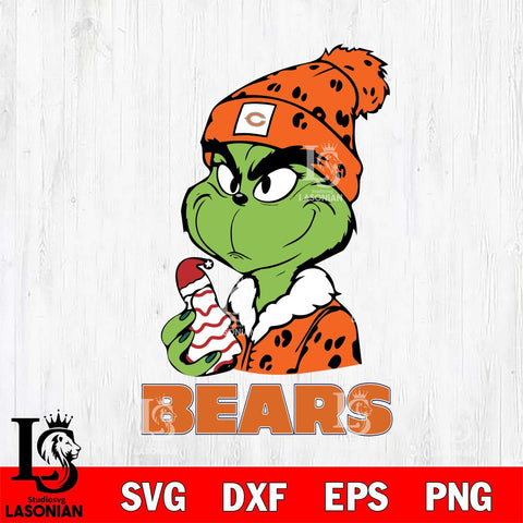 Chicago Bears Grinch Tree Cake Svg Eps Dxf Png File, Digital Download, Instant Download