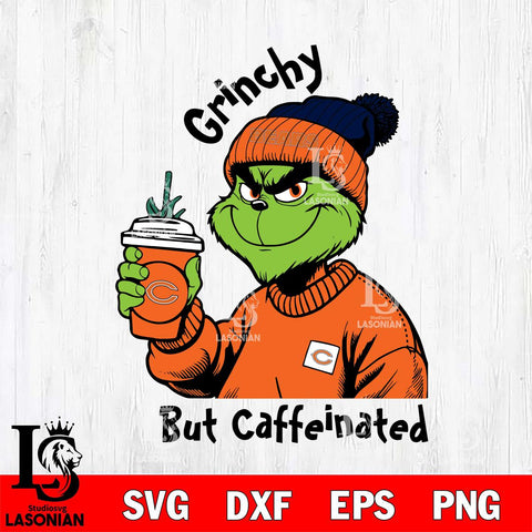 Chicago Bears Grinchy But Caffeinated Svg Eps Dxf Png File, Digital Download, Instant Download